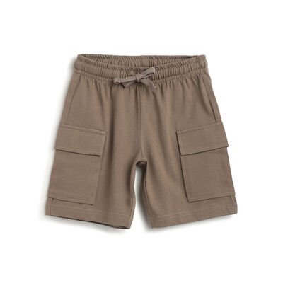 Boys Dark Natural Solid Shorts